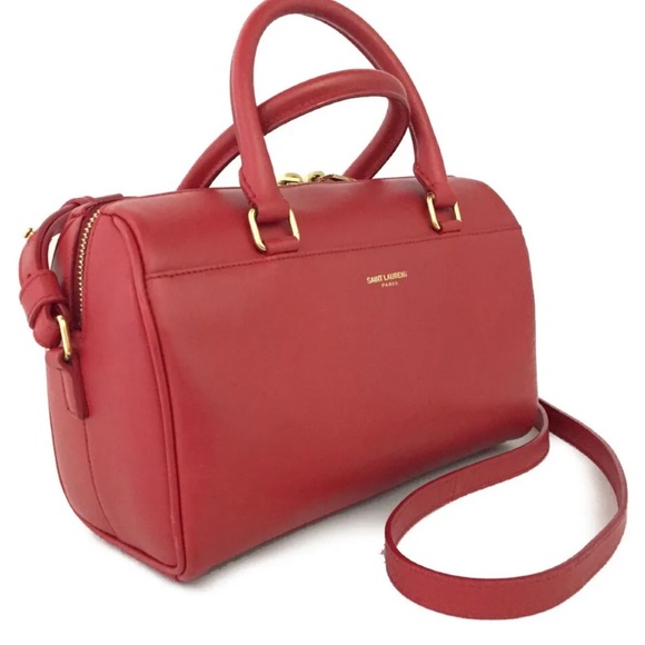 Saint Laurent Red Leather Baby Duffel 2 Way Shoulder Bag - Picture 5 of 14